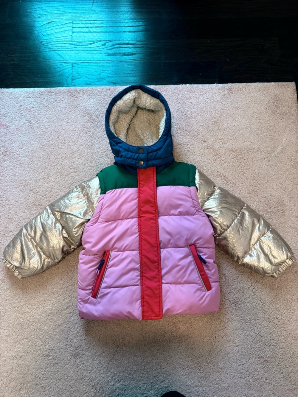 Mini Boden girls 2-in-1 Sherpa coat